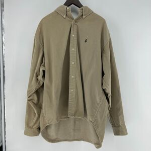 Vintage Ralph Lauren Blaire Corduroy Button Down Shirt Men's XXL 2XL Beige Top